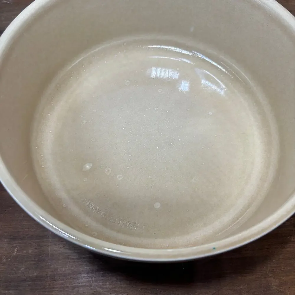 Large Beige P Home Stoneware Bowl Made in Portugal